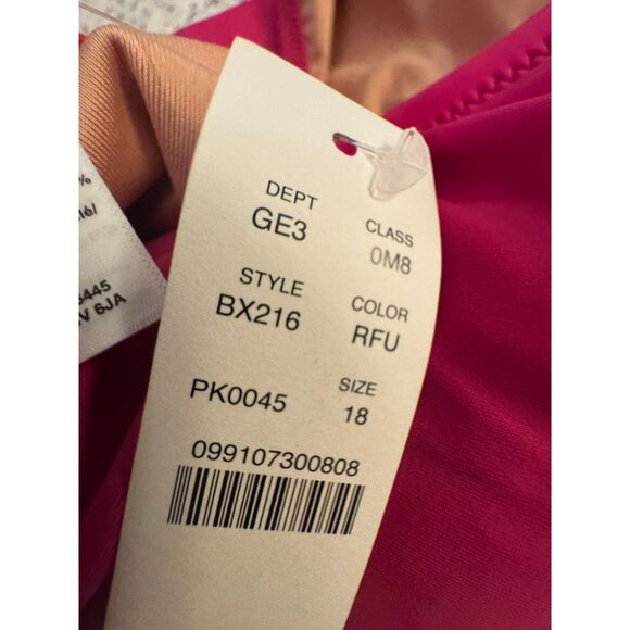 J.CREW NWT Swimsuit Women's sz18 Fuschia Pink Heritage One-Piece Scoop Back - Picture 12 of 13
